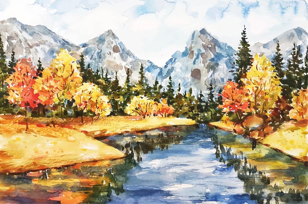 Forest painting ideas for beginner