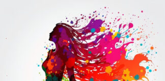 Quick and Fun Painting Ideas for Beginner Artists woman-silhouette-with-paint-splatter