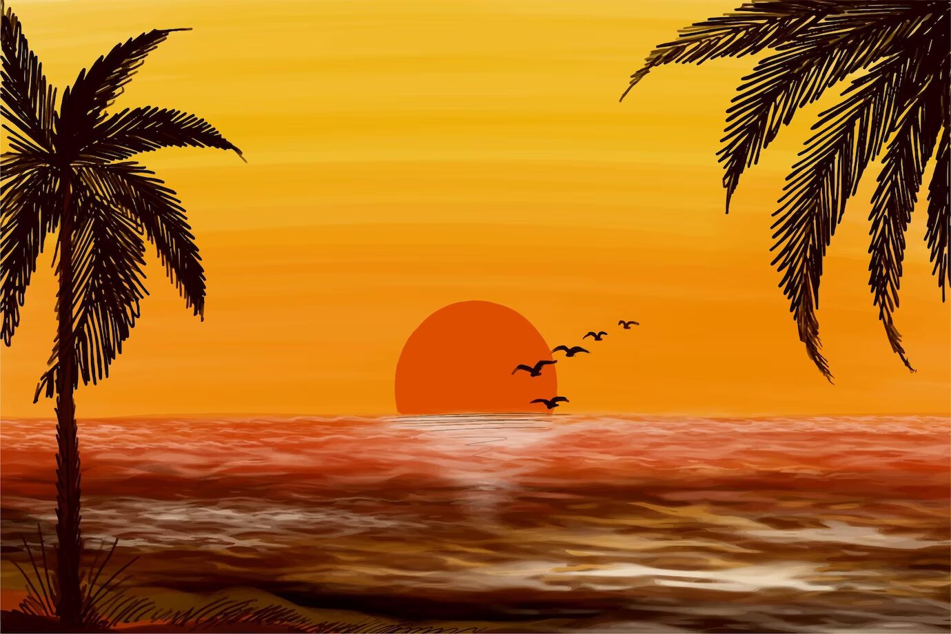 Summer painting idea for beginner