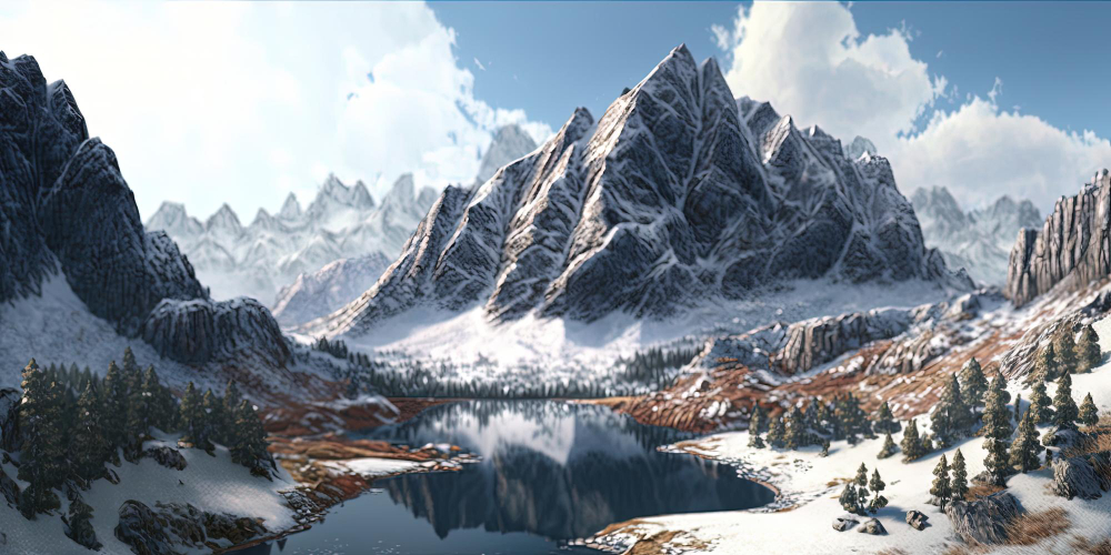 Mountain painting ideas for beginner artist